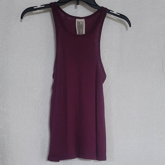 Free People Long Beach Ribbed  Tank Eggplant color XS - Picture 8 of 8